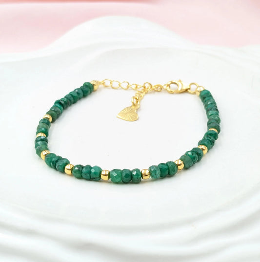 Emerald Bracelet 18K Gold Filled