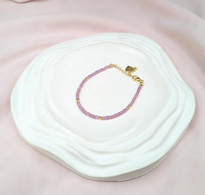 Pink Sapphire Bracelet 18K Gold Filled Bracelet