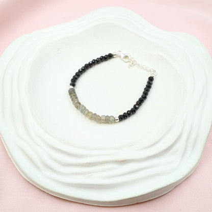Black Spinel & Labradorite Bracelet