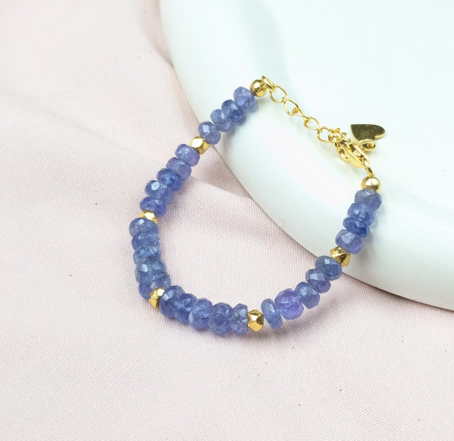 Tanzanite Bracelet 18k Gold Filled Tanzanite Beads Bracelet
