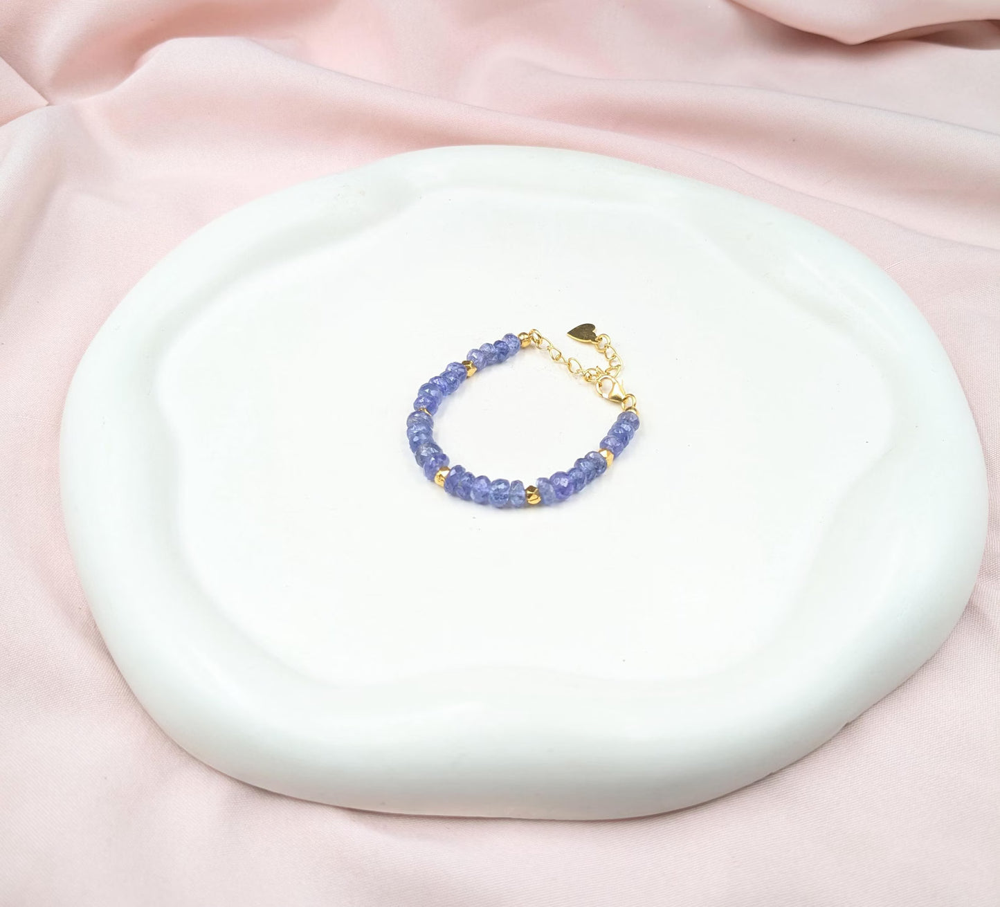 Tanzanite Bracelet 18k Gold Filled Tanzanite Beads Bracelet
