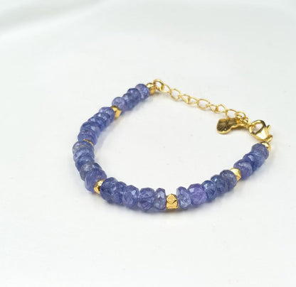 Tanzanite Bracelet 18k Gold Filled Tanzanite Beads Bracelet