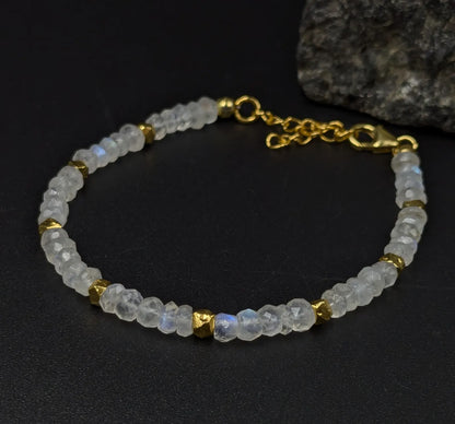 Rainbow Moonstone 18K Gold Filled Bracelet