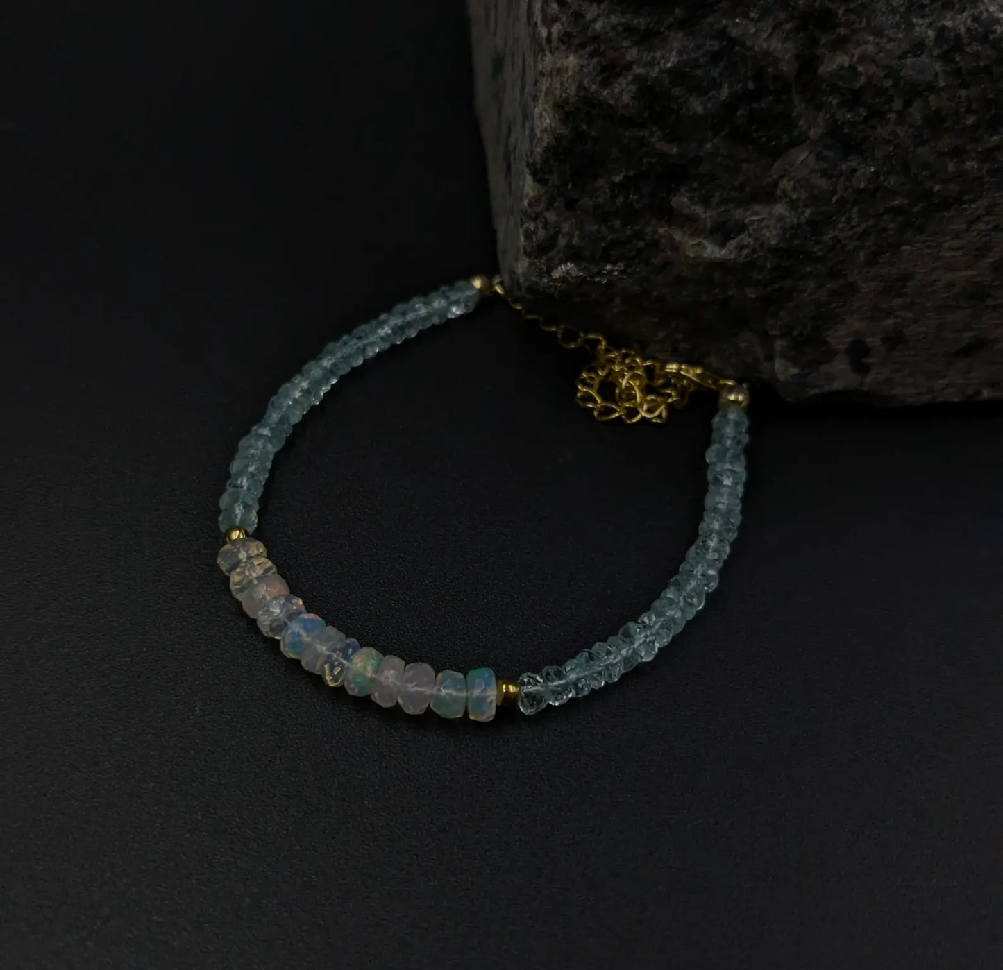 Aquamarine & Opal Bracelet