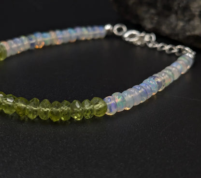 Ethiopian Opal & Peridot Bracelet
