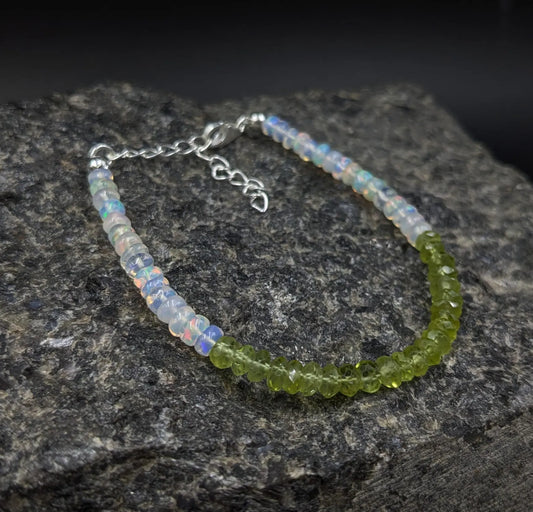 Ethiopian Opal & Peridot Bracelet