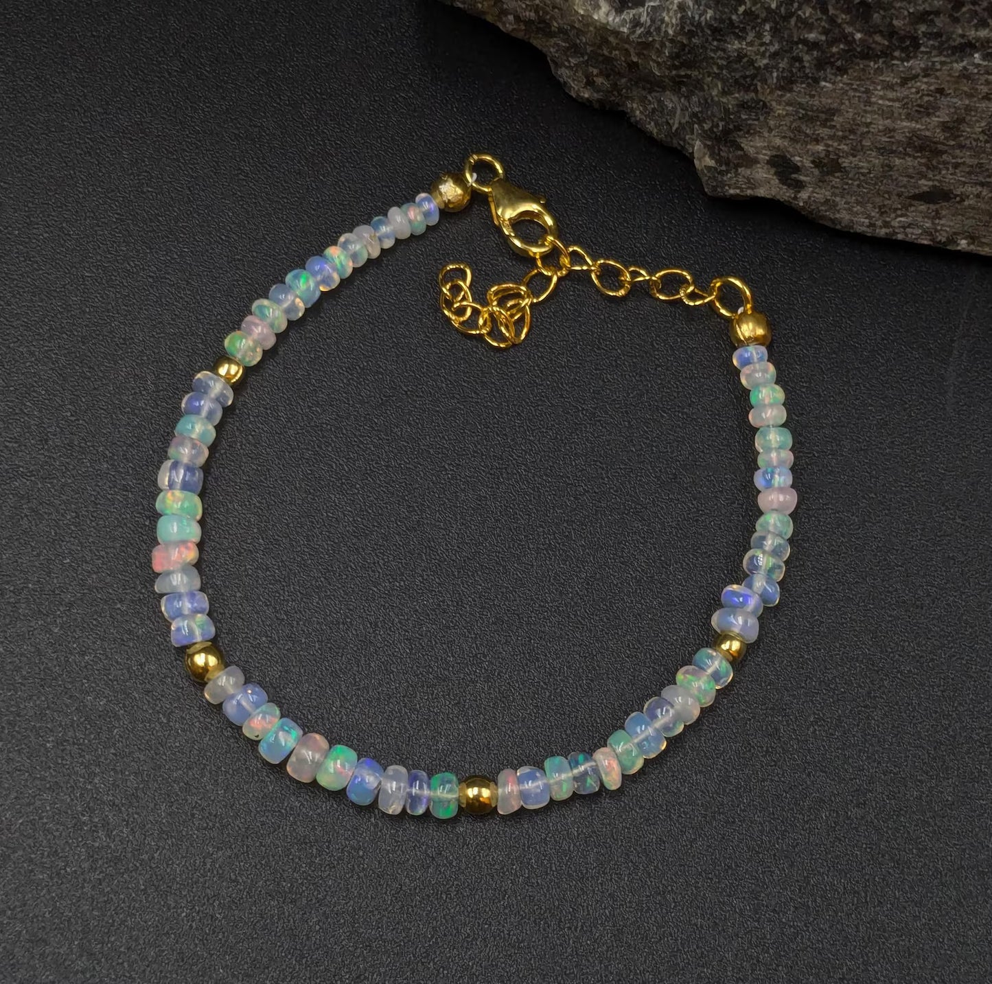 Ethiopian Opal Bracelet 18K Gold Filled Bracelet