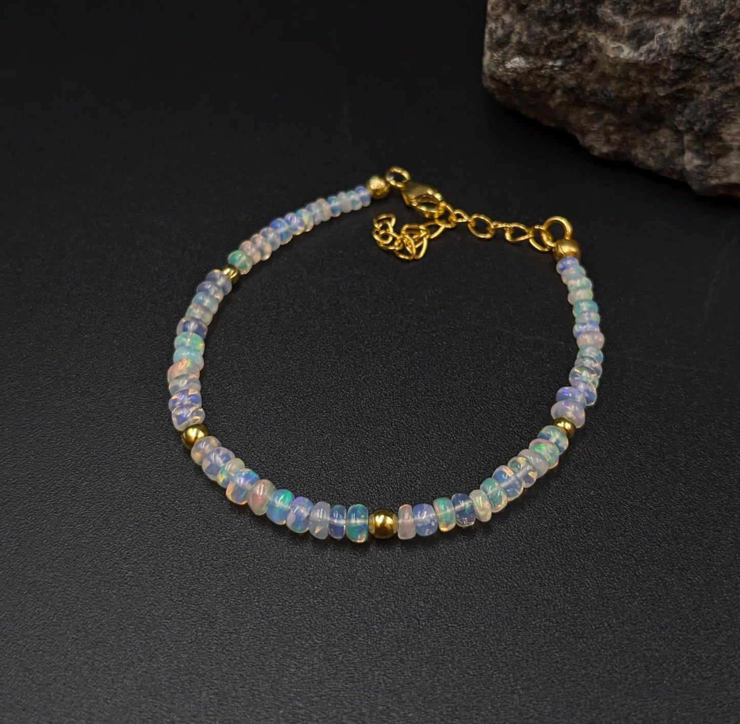 Ethiopian Opal Bracelet 18K Gold Filled Bracelet