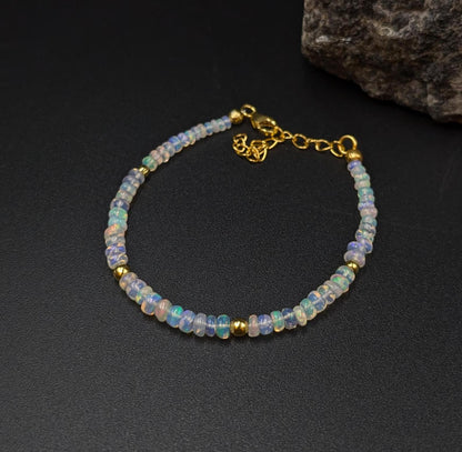 Ethiopian Opal Bracelet 18K Gold Filled Bracelet