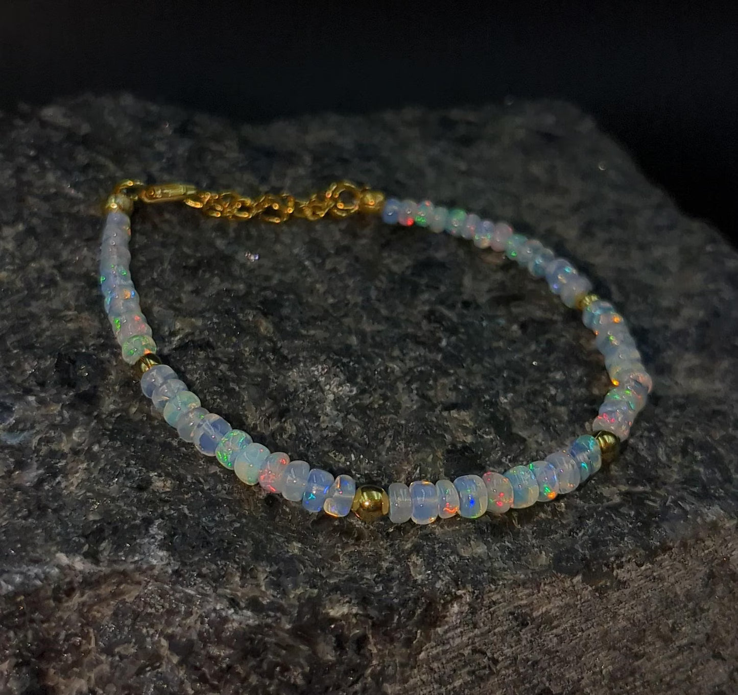 Ethiopian Opal Bracelet 18K Gold Filled Bracelet
