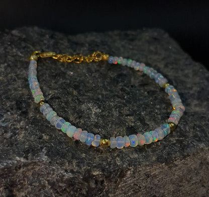 Ethiopian Opal Bracelet 18K Gold Filled Bracelet