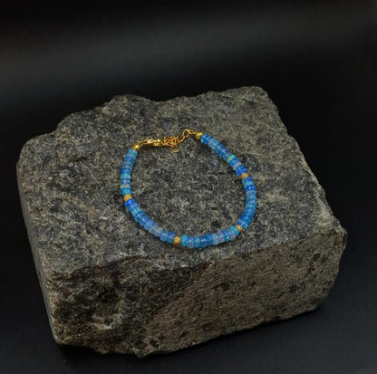 Lavender Ethiopian Opal Bracelet 18K Gold Filled Fire Opal Gemstone Jewelry