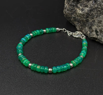 Green Opal Bracelet Ethiopian Opal Bead Jewelry