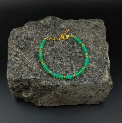 Green Ethiopian Opal Bracelet 18K Gold Filled Welo Opal Beads