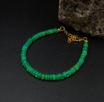 AAA+ Green Ethiopian Opal Bracelet