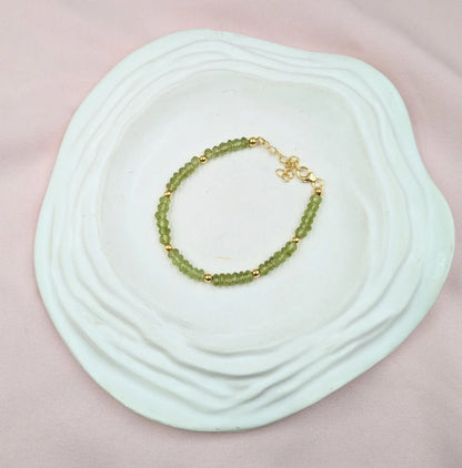 Peridot Bracelet 18K Gold Filled 925 Sterling Silver Jewelry