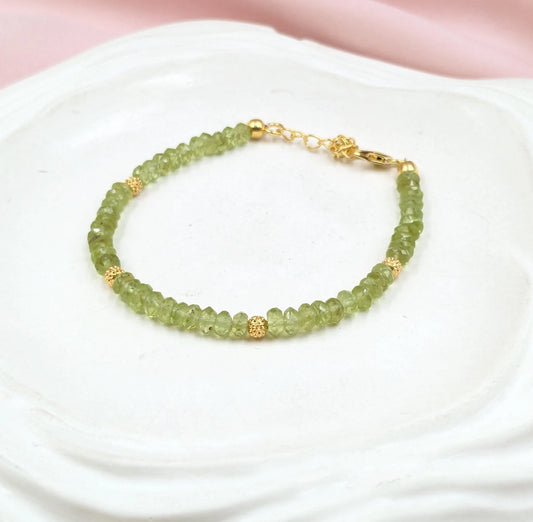 Peridot Bracelet Gemstone Beaded Bracelet