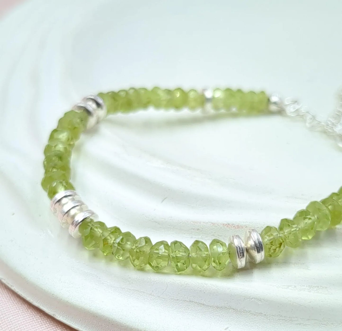 AAA+ Peridot Bracelet 925 Sterling Silver Bracelet