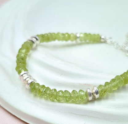 AAA+ Peridot Bracelet 925 Sterling Silver Bracelet