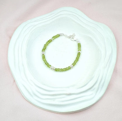 AAA+ Peridot Bracelet 925 Sterling Silver Bracelet