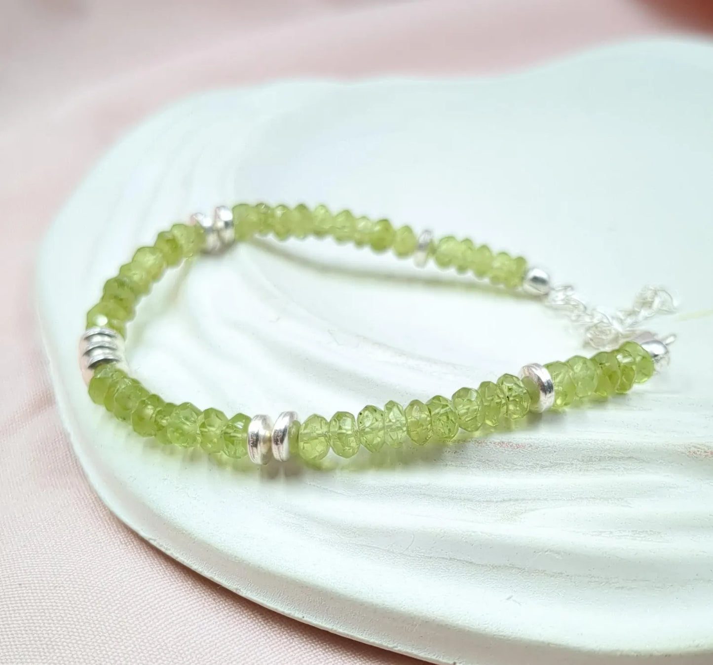 AAA+ Peridot Bracelet 925 Sterling Silver Bracelet
