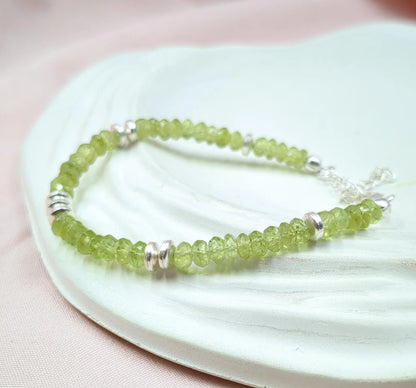 AAA+ Peridot Bracelet 925 Sterling Silver Bracelet