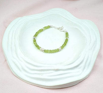 AAA+ Peridot Bracelet 925 Sterling Silver Bracelet