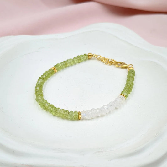 Peridot & Blue Moonstone Bracelet