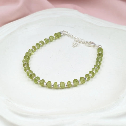 Peridot Bracelet 925 Sterling Silver Gemstone Jewelry