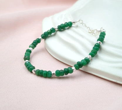 Emerald Corundum 925 Sterling Silver Bracelet