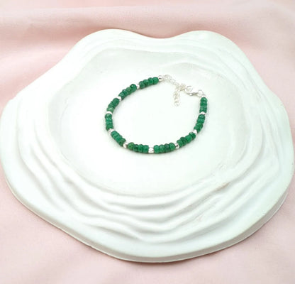 Emerald Corundum 925 Sterling Silver Bracelet