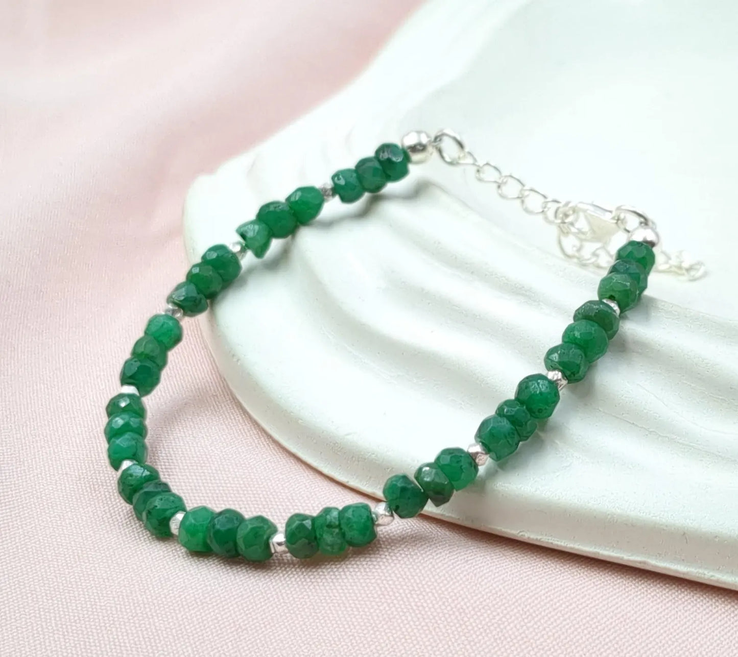 Emerald Bracelet Handmade Gemstone Jewelry