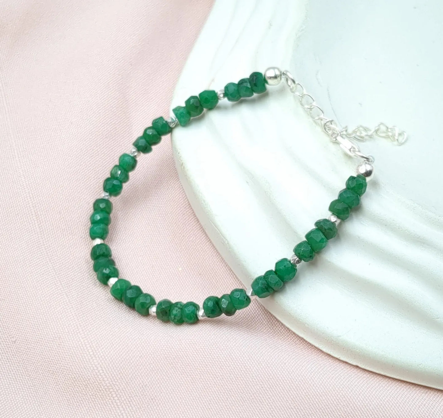 Emerald Bracelet Handmade Gemstone Jewelry