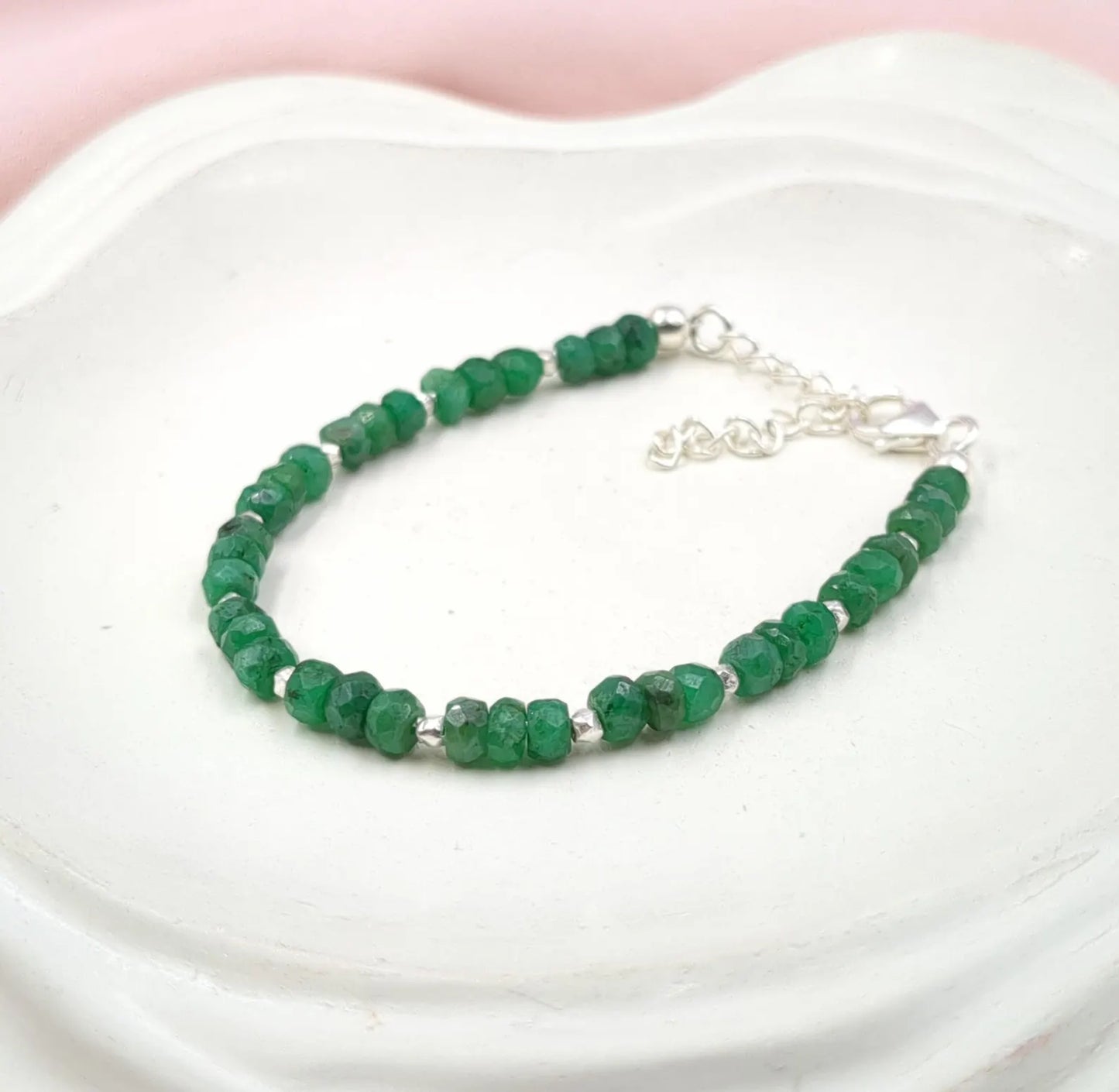 Emerald Bracelet Handmade Gemstone Jewelry