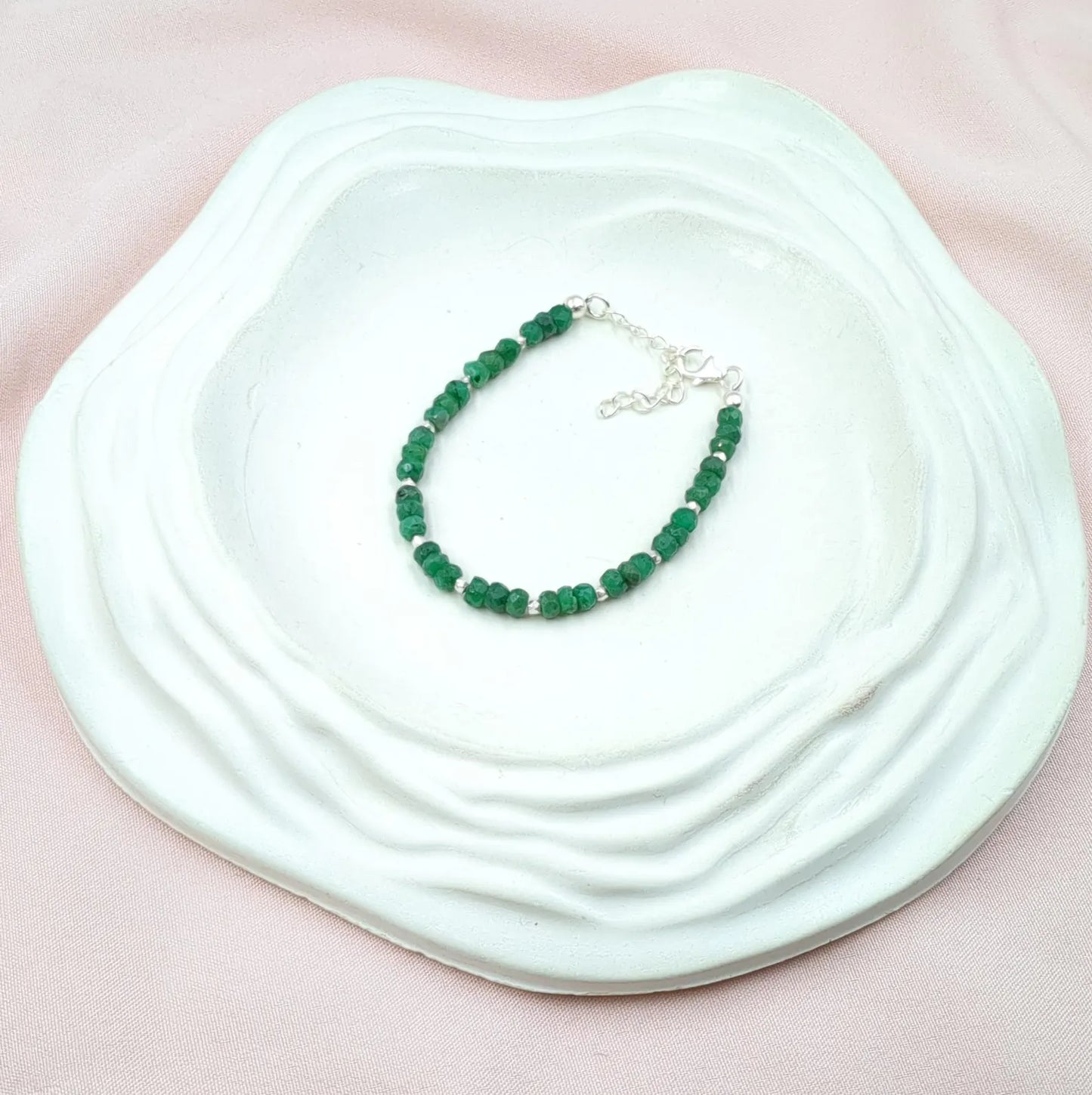Emerald Bracelet Handmade Gemstone Jewelry