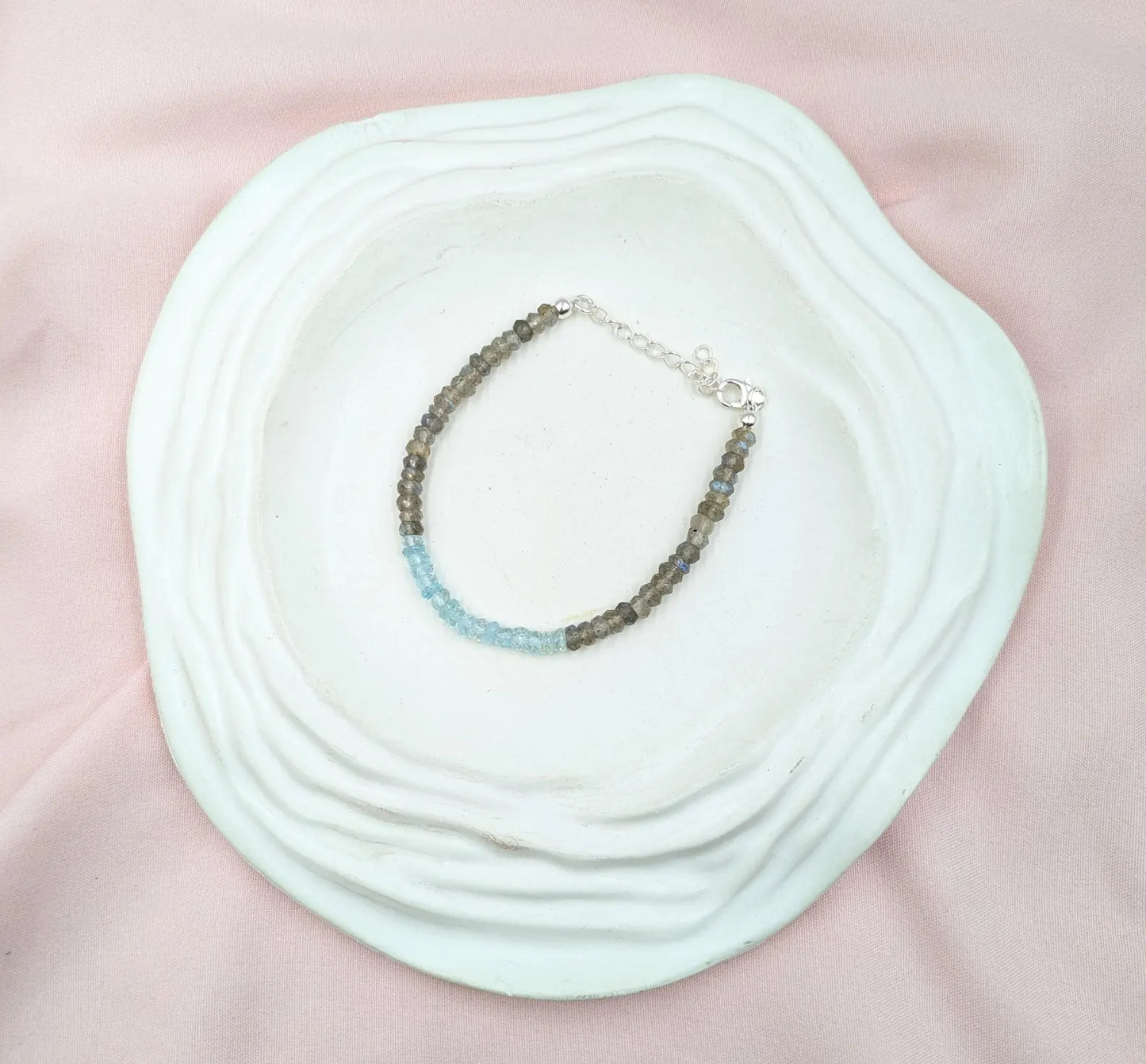 Labradorite & Blue Aquamarine Bracelet