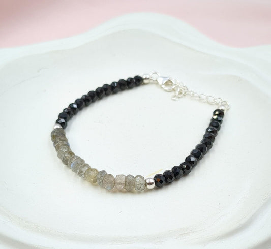 Black Spinel & Labradorite Bracelet