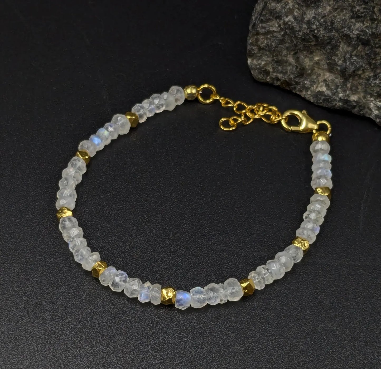 Rainbow Moonstone 18K Gold Filled Bracelet