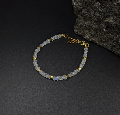 Rainbow Moonstone 18K Gold Filled Bracelet