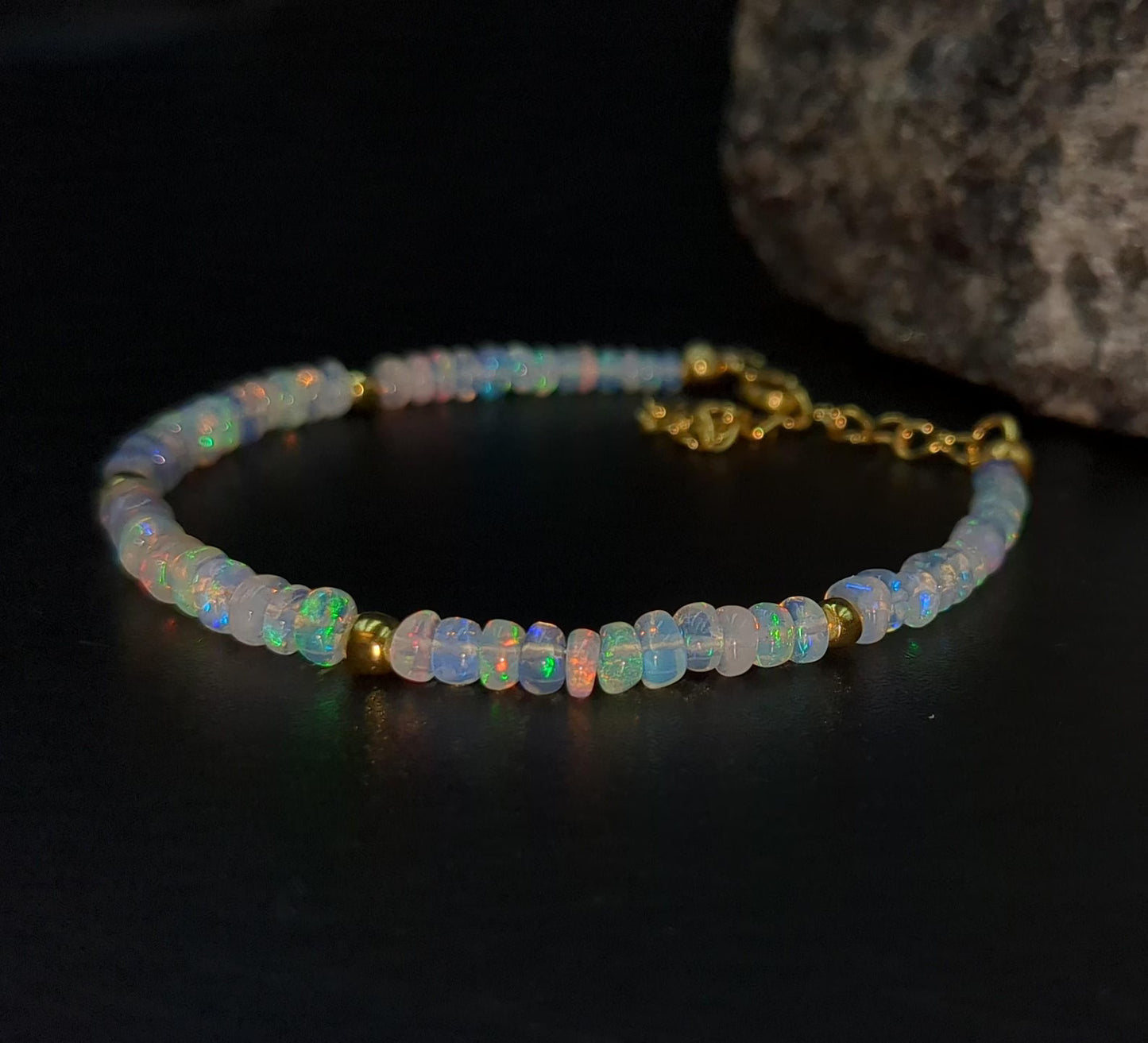 Ethiopian Opal Bracelet 18K Gold Filled Bracelet