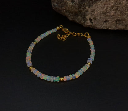 Ethiopian Opal Bracelet 18K Gold Filled Bracelet