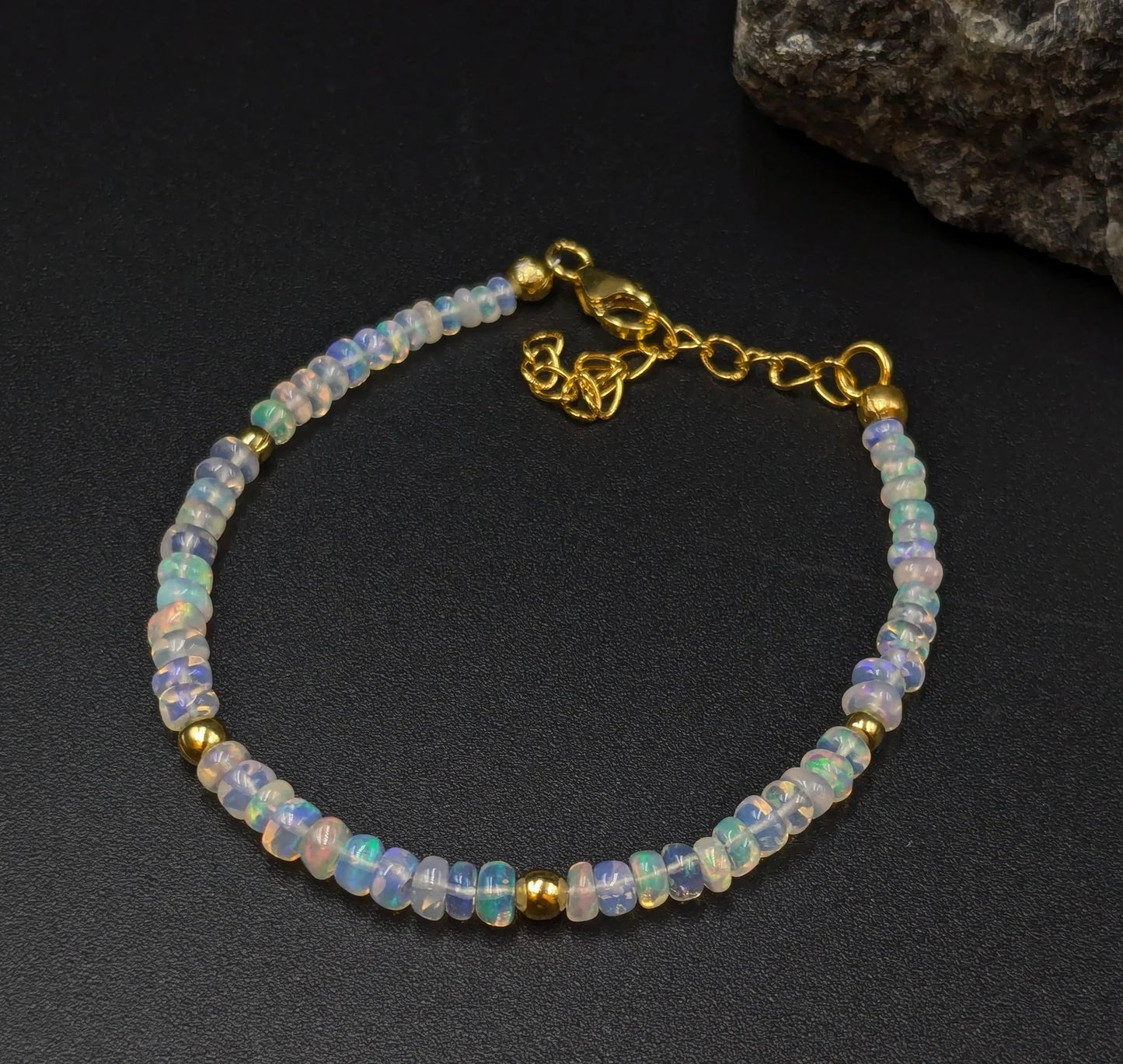 Ethiopian Opal Bracelet 18K Gold Filled Bracelet