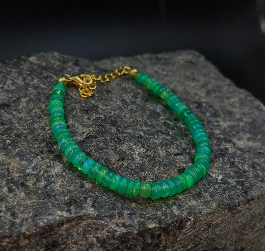 AAA+ Green Ethiopian Opal Bracelet