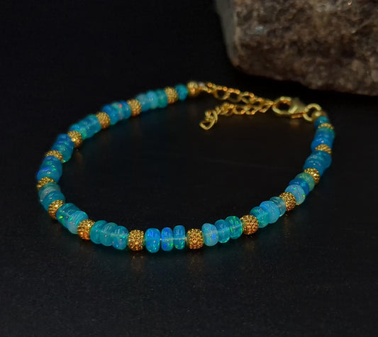 Blue Ethiopian Opal Bracelet