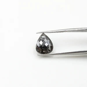 Loose Salt And Pepper Cut Diamond Faceted 8.6 x 10.6 mm Tear Drop Shape For Jewelry Making