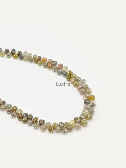 Multi Color Diamond Briolette 2.5 - 3.8 mm diamond tear drop Diamond Beads