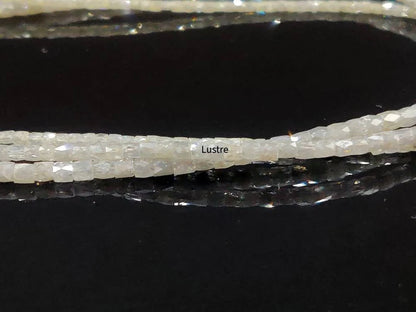 White Diamond Faceted Tube 1.5 - 2.5 mm Natural Cushion Diamond Bead 16 Inches Strands