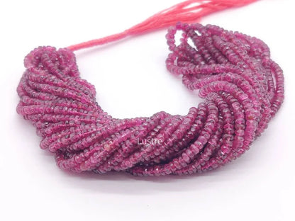 Natural Rubellite Tourmaline Faceted 2.5 - 3 mm Rondelle Bead Pink Tourmaline Jewelry Making