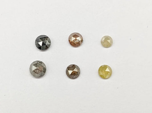 Natural Loose Diamond Rose Cut Round 2.5 - 4 mm Shape Fancy Multi Color Loose Cabochon