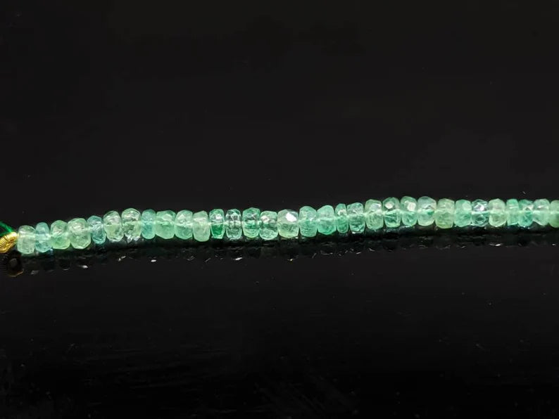 Natural Zambian Emerald Beads Faceted Strand Jewelry